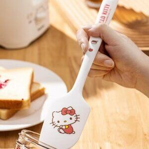 Sanrio Hello Kitty Kitchen Spatula Scraper Food Grade Silicon White & Red NEW